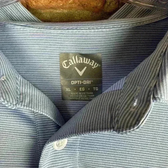 Callaway Opti-Dri Performance Golf Polo Mens XL Short Sleeve Shirt Blue - Picture 3 of 4